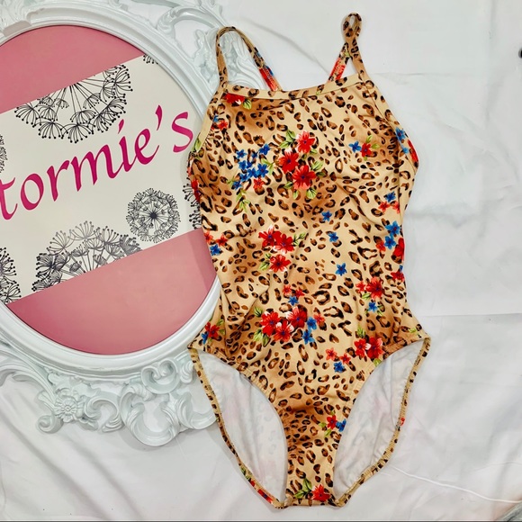 Ocean Other - Ocean / Floral Cheetah Criss Cross One Piece Suit